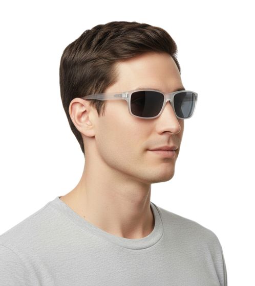 Champion Sunglasses for Men, Casual Polarized Holiday Sunglasses, No Filter Category CU514604 Gray/White-Transparent
