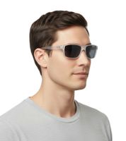 Champion Sunglasses for Men, Casual Polarized Holiday Sunglasses, No Filter Category CU514604 Gray/White-Transparent