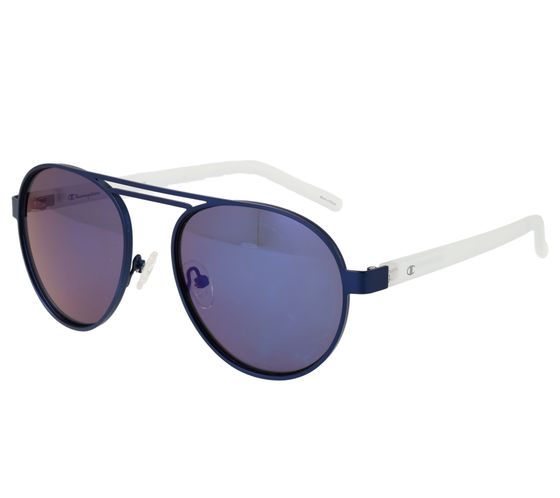 Gafas de sol Champion para hombre, estilo casual, con lentes espejadas, polarizadas, categoría 3, CU515304, azul/transparente