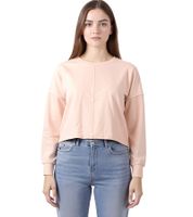 Camiseta corta de manga larga para mujer ZEGY, suéter sencillo de algodón, modelo 1067 en rosa o marrón