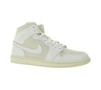 Zapatillas Nike Air Jordan 1 Mid para mujer, de piel auténtica, caña media, modelo BQ6472, en blanco/amarillo, blanco/verde o beige/blanco.
