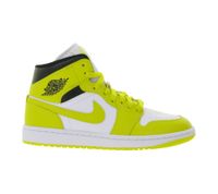 Zapatillas Nike Air Jordan 1 Mid para mujer, de piel auténtica, caña media, modelo BQ6472, en blanco/amarillo, blanco/verde o beige/blanco.