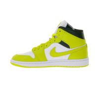 Zapatillas Nike Air Jordan 1 Mid para mujer, de piel auténtica, caña media, modelo BQ6472, en blanco/amarillo, blanco/verde o beige/blanco.