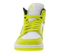 Zapatillas Nike Air Jordan 1 Mid para mujer, de piel auténtica, caña media, modelo BQ6472, en blanco/amarillo, blanco/verde o beige/blanco.
