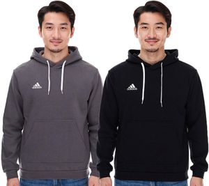 adidas Entrada 22 Hoody Herren Kapuzen-Pullover nachhaltiger Herren Baumwoll-Sweater mit Kängurutasche Hoodie Schwarz oder Grau