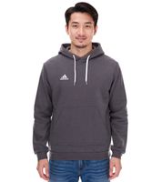 Felpa con cappuccio adidas Entrada 22 Hoody da uomo in cotone sostenibile con tasca a marsupio, nera o grigia