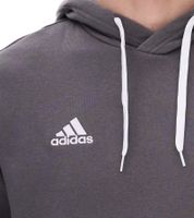 Felpa con cappuccio adidas Entrada 22 Hoody da uomo in cotone sostenibile con tasca a marsupio, nera o grigia