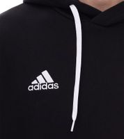 Felpa con cappuccio adidas Entrada 22 Hoody da uomo in cotone sostenibile con tasca a marsupio, nera o grigia