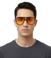 Gafas de sol Champion para hombre, estilo aviador, ideales para vacaciones CU513401 Naranja/Negro