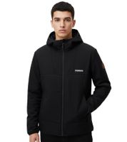 NAPAPIJRI A-Biois Breathable Softshell Jacket for Men - Transitional Jacket with Hood - Black, Khaki, or Dark Blue