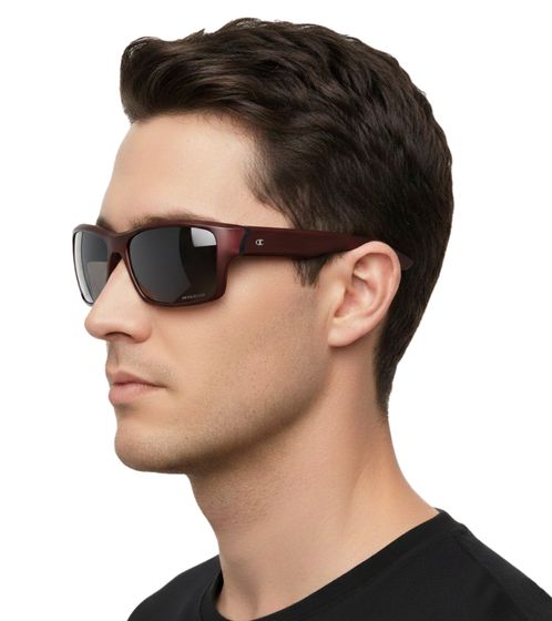 Gafas de sol Champion para hombre, gafas casuales polarizadas, gafas de vacaciones, filtro categoría 3, CU514303, rojo burdeos/negro