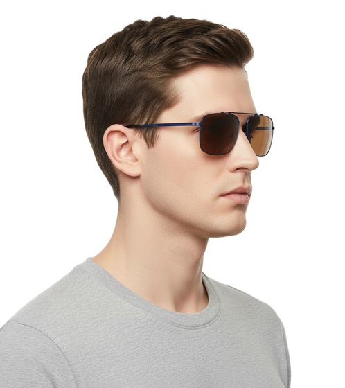 Champion Men's Sunglasses, Aviator Style, Casual Sunglasses, Vacation Sunglasses, Filter Category 4, CU515204, Brown/Blue