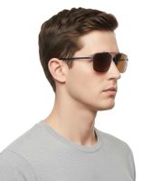 Champion Men's Sunglasses, Aviator Style, Casual Sunglasses, Vacation Sunglasses, Filter Category 4, CU515204, Brown/Blue