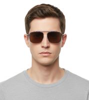 Champion Men's Sunglasses, Aviator Style, Casual Sunglasses, Vacation Sunglasses, Filter Category 4, CU515204, Brown/Blue