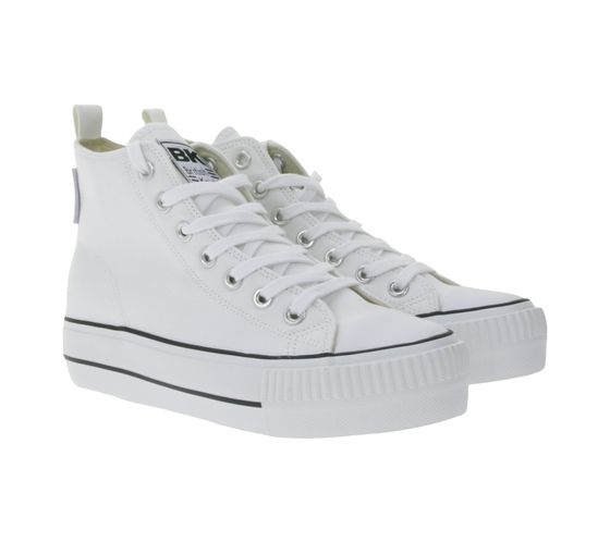 BRITISH KNIGHTS Kaya Mid Women's Mid-Top Sneakers with Reinforced Toe, Lace-Up Shoes B49-3709-02 White