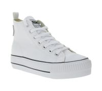 BRITISH KNIGHTS Kaya Mid Women's Mid-Top Sneakers with Reinforced Toe, Lace-Up Shoes B49-3709-02 White