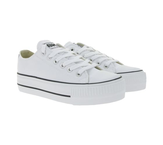 BRITISH KNIGHTS Kaya Low, Sneakers basse da donna in tela con punta rinforzata, stringate, B49-3705-01, Bianco