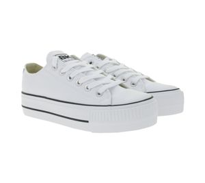 BRITISH KNIGHTS Kaya Low, Sneakers basse da donna in tela con punta rinforzata, stringate, B49-3705-01, Bianco