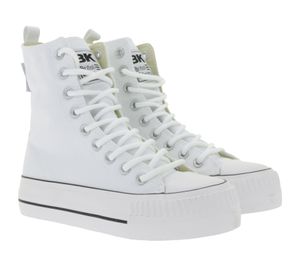 Sneakers alte da donna BRITISH KNIGHTS Kaya High in tela con suola platform, stringate e punta rinforzata, B49-3703-01 Bianco