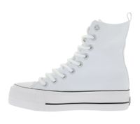 Sneakers alte da donna BRITISH KNIGHTS Kaya High in tela con suola platform, stringate e punta rinforzata, B49-3703-01 Bianco