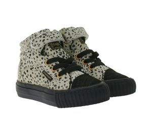 BRITISH KNIGHTS Dee Toddler Mid-Top Sneakers with Pattern, Baby Lace-Up Shoes with Reinforced Toe B48-3728I-01 Beige/Black