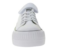 BRITISH KNIGHTS Kaya Low Kids' Low-Top Canvas Sneakers with Reinforced Toe and Platform Lace-Up Shoes B49-3705C-01 White