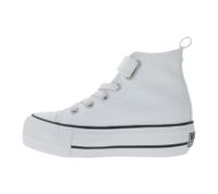 BRITISH KNIGHTS Kaya Mid Kids' Mid-Top Canvas Sneakers with Reinforced Toe, Lace-Up Shoes for Teen Boys and Girls, B49-3709C-02, White