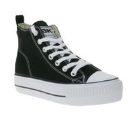 BRITISH KNIGHTS Kaya Mid Women's Mid-Top Canvas Sneakers with Reinforced Toe, Lace-Up Shoes B49-3709-01 Black