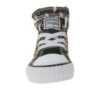 BRITISH KNIGHTS Dee Toddler Mid-Top Sneakers with Flamingos, Girls' Lace-Up Shoes with Reinforced Toe, B49-3733I-01, Black/Pink/White