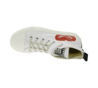 BRITISH KNIGHTS Kaya Mid Kids' Mid-Top Canvas Sneakers with Decorative Heart Print Lace-Up Shoes for Teen Girls B52-3705C-03 Cream White
