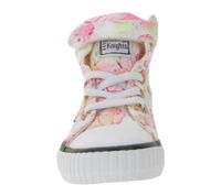 BRITISH KNIGHTS Dee Toddler Mid-Top Sneakers with Butterflies, Girls' Lace-Up Shoes with Reinforced Toe B49-3734I-01 White/Pink/Multicolor