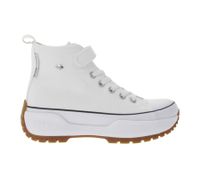 BRITISH KNIGHTS Kaya Mid Fly Kids' Mid-Top Canvas Sneakers with Serrated Sole, Lace-Up Shoes for Teen Boys and Girls, B49-3702C-02, White