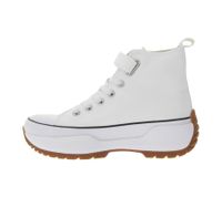 BRITISH KNIGHTS Kaya Mid Fly Kids' Mid-Top Canvas Sneakers with Serrated Sole, Lace-Up Shoes for Teen Boys and Girls, B49-3702C-02, White