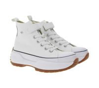 BRITISH KNIGHTS Kaya Mid Fly Kids' Mid-Top Canvas Sneakers with Serrated Sole, Lace-Up Shoes for Teen Boys and Girls, B49-3702C-02, White