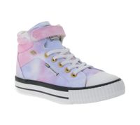 BRITISH KNIGHTS Dee Kids' Mid-Top Sneakers with Gradient Color, Girls' Lace-Up Shoes with Reinforced Toe B49-3734C-07 White/Blue/Pink/Multicolor