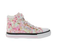 BRITISH KNIGHTS Dee Kids' Mid-Top Sneakers with Butterflies, Girls' Lace-Up Shoes with Reinforced Toe B49-3734C-01 White/Pink/Multicolor