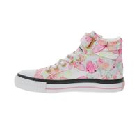 BRITISH KNIGHTS Dee Kids' Mid-Top Sneakers with Butterflies, Girls' Lace-Up Shoes with Reinforced Toe B49-3734C-01 White/Pink/Multicolor