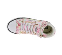 BRITISH KNIGHTS Dee Kids' Mid-Top Sneakers with Butterflies, Girls' Lace-Up Shoes with Reinforced Toe B49-3734C-01 White/Pink/Multicolor