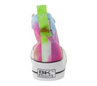 BRITISH KNIGHTS Kaya Mid Kids' Mid-Top Canvas Sneakers with Rainbow Tie-Dye Pattern, Lace-Up Shoes for Teen Boys and Girls, B49-3712C-04, White/Multicolor