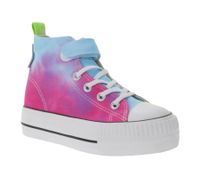 BRITISH KNIGHTS Kaya Mid Kids' Mid-Top Canvas Sneakers with Rainbow Tie-Dye Pattern, Lace-Up Shoes for Teen Boys and Girls, B49-3712C-04, White/Multicolor