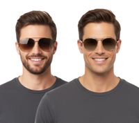 Lunettes de soleil Champion pour homme, style aviateur, polarisées, sans filtre, coloris marron/vert foncé ou or miroir/or