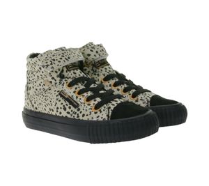 Zapatillas deportivas de media caña para niños BRITISH KNIGHTS Dee con lunares, cordones y puntera reforzada, B48-3728C-01 Beige/Negro