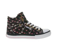 BRITISH KNIGHTS Dee Damen Mid-Top Sneaker mit Flamingos Schnür-Schuhe mit verstärktem Zehenbereich B49-3733-01 Schwarz/Pink/Weiß
