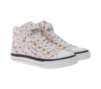 Zapatillas deportivas de media caña para niñas BRITISH KNIGHTS Dee con flamencos, con cordones y puntera reforzada, B49-3733C-03, blanco/rosa/negro