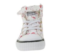 BRITISH KNIGHTS Dee Kleinkinder Mid-Top Sneaker mit Flamingos Mädchen Schnür-Schuhe mit verstärktem Zehenbereich B49-3733I-03 Weiß/Pink/Bunt