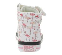 BRITISH KNIGHTS Dee Kleinkinder Mid-Top Sneaker mit Flamingos Mädchen Schnür-Schuhe mit verstärktem Zehenbereich B49-3733I-03 Weiß/Pink/Bunt