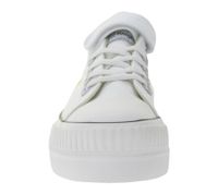 BRITISH KNIGHTS Kaya Low Women's Low-Top Canvas Sneakers with Floral Embroidery and LoveYourself Print Lace-Up Shoes B49-3706C-01 White