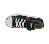 BRITISH KNIGHTS Kaya Low Kids' Low-Top Canvas Sneakers with Heart Embroidery and Love Print Lace-Up Shoes B49-3706C-02 Black