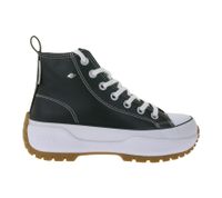 BRITISH KNIGHTS Kaya Mid Fly Women's Mid-Top Canvas Sneakers with Serrated Sole Lace-Up Shoes B49-3735-02 Black