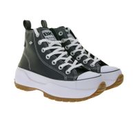 BRITISH KNIGHTS Kaya Mid Fly Women's Mid-Top Canvas Sneakers with Serrated Sole Lace-Up Shoes B49-3735-02 Black